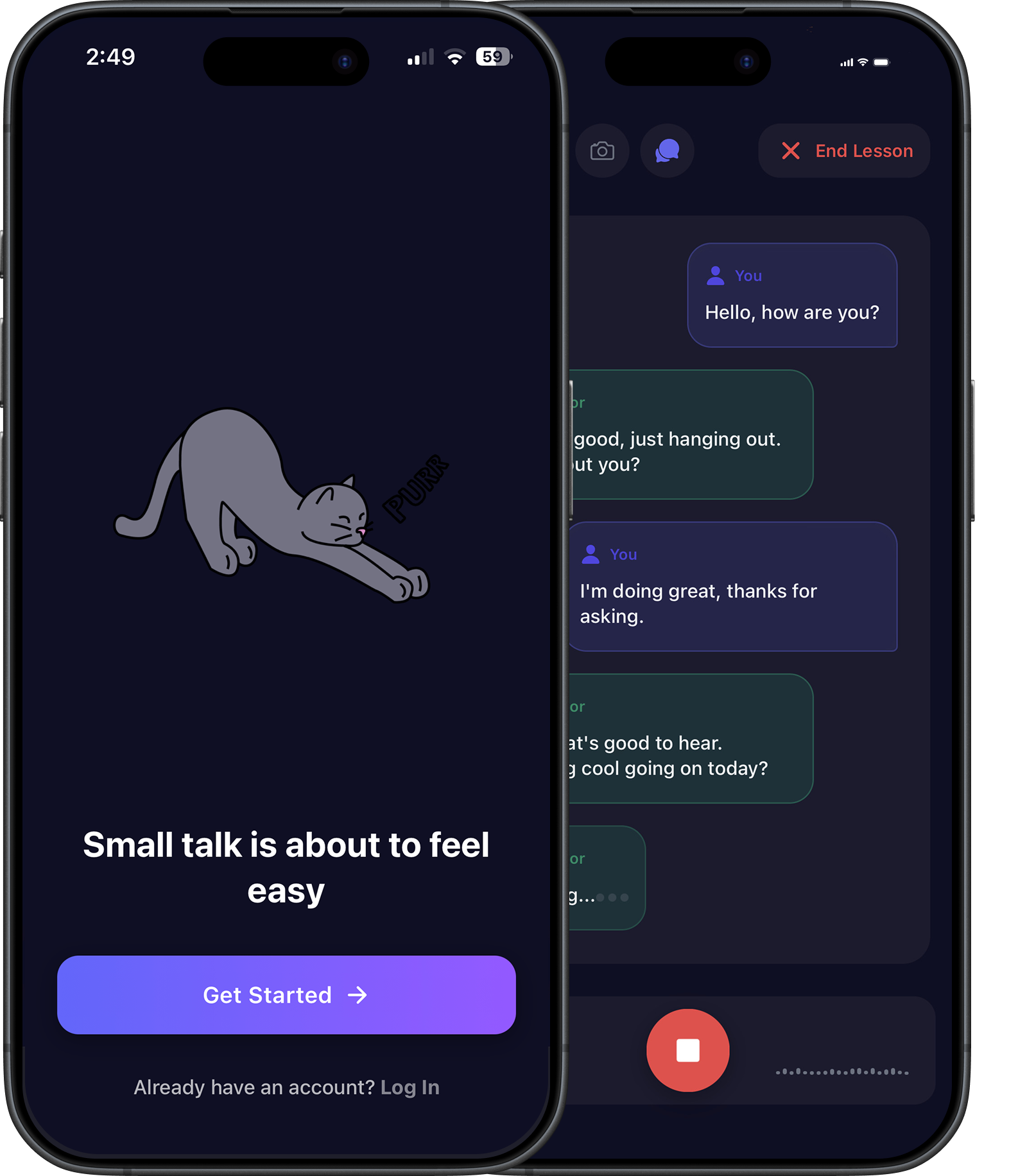 Purr app screenshots